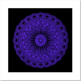 Mandala (indigo) Posters and Art